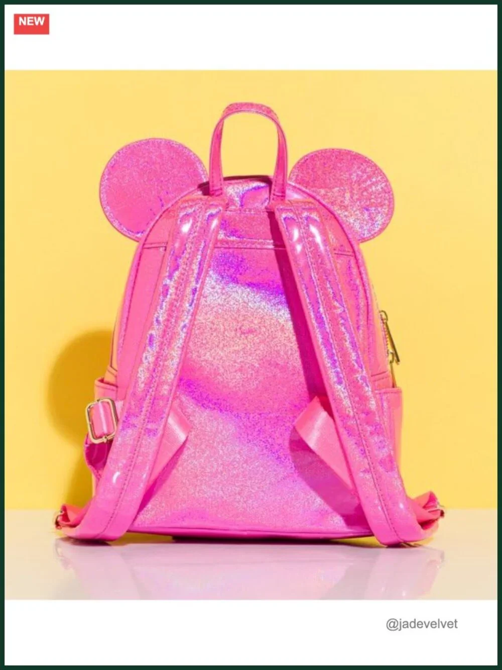 Loungefly Disney Minnie Mouse Glitter Faux Leather Double Strap Shoulder Bag